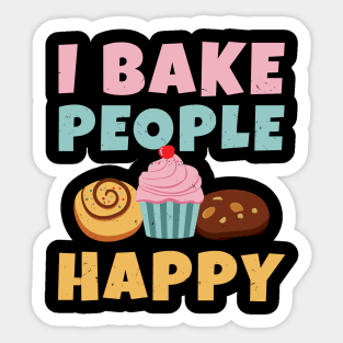 I Bake People Happy Sticker